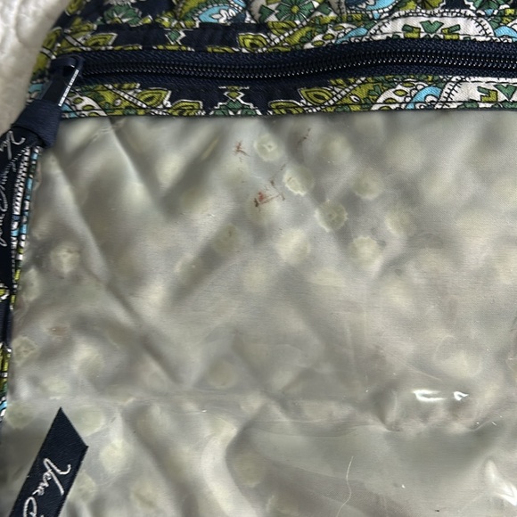 Vera Bradley Green and Blue Cosmetic Bag with Geometric Design - Picture 9 of 13